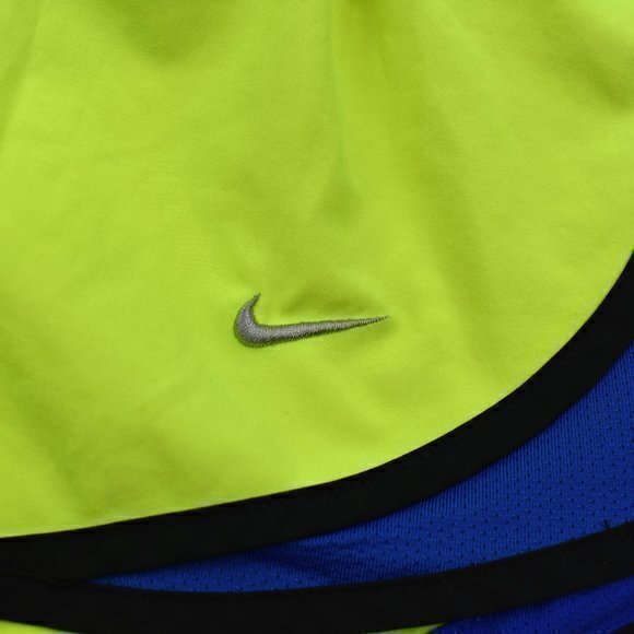 Nike Dri-Fit Running Shorts Size X-Small Color Neon Yellow/Blue/Black GUC - Picture 4 of 6